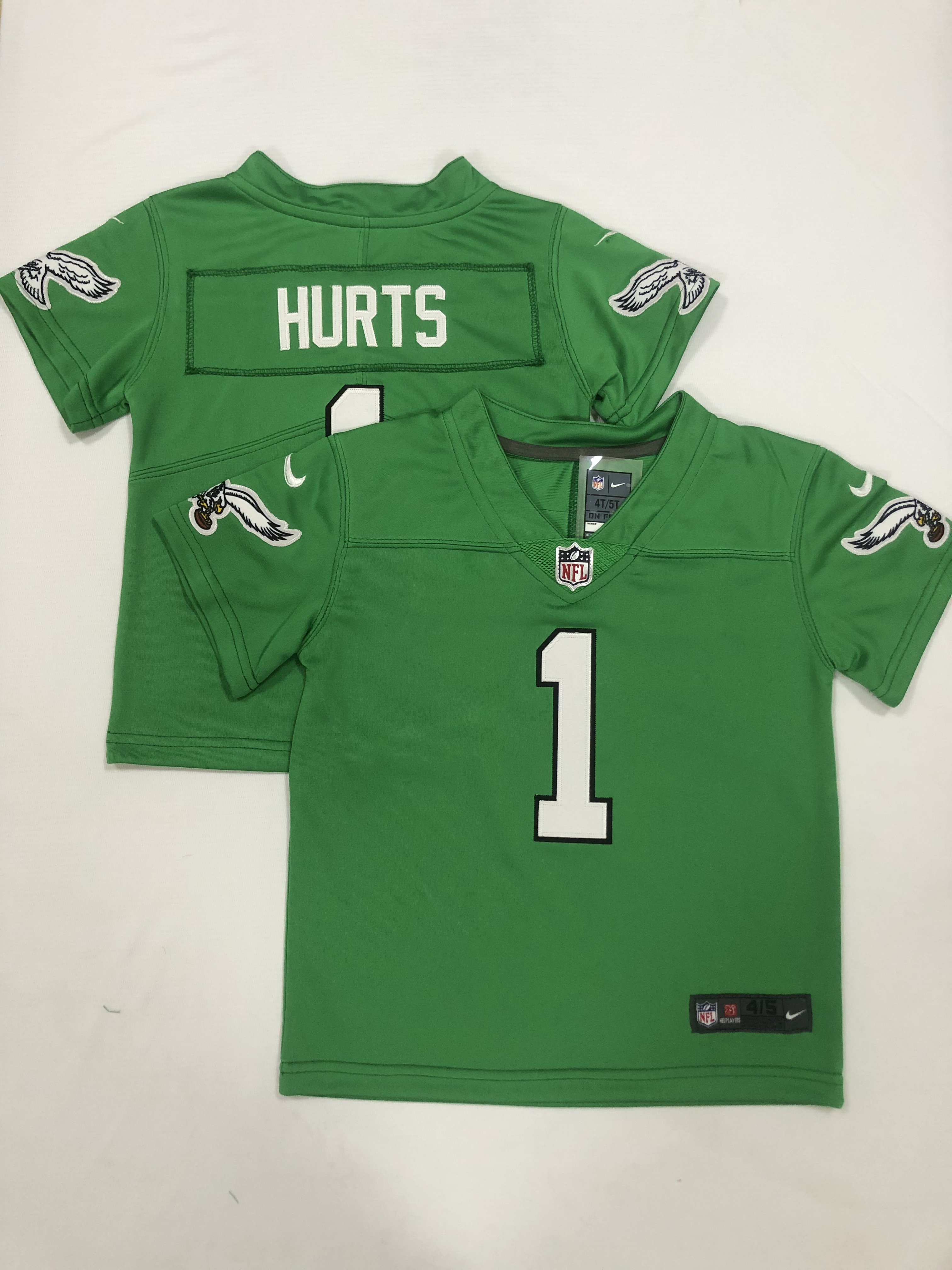 2023 Philadelphia Eagles 1 Hurts Nike Green Alternate limited Toddler NFL Jersey